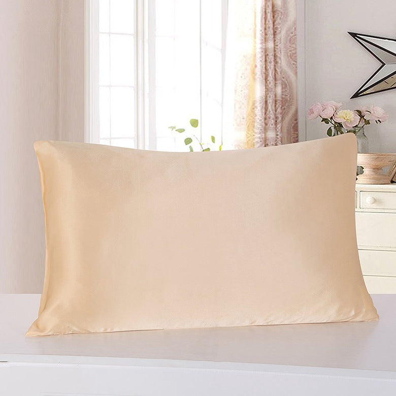 Taie d'oreiller satin champagne