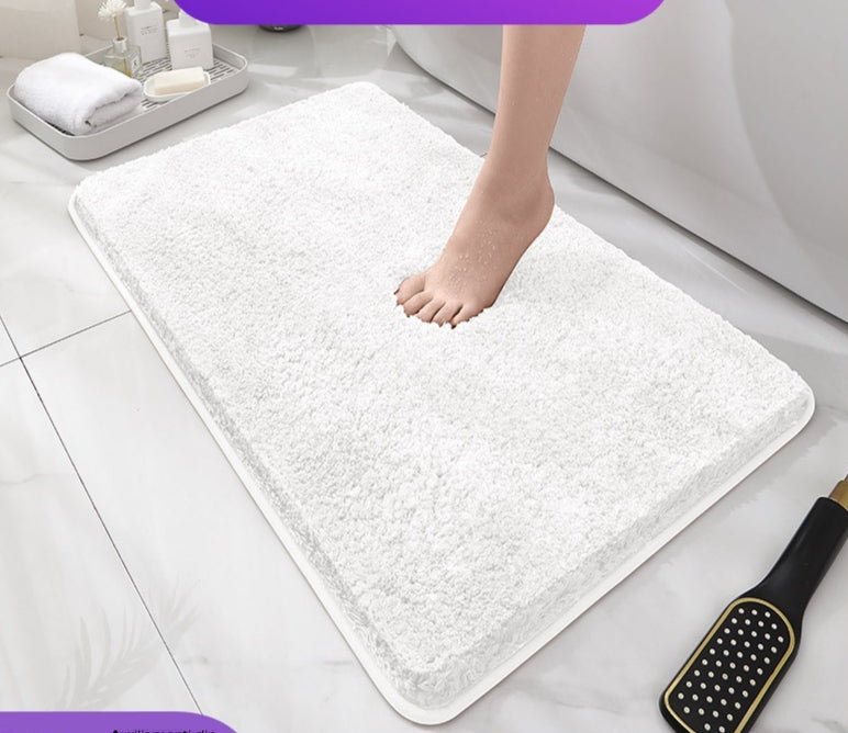 Tapis de bain moelleux blanc