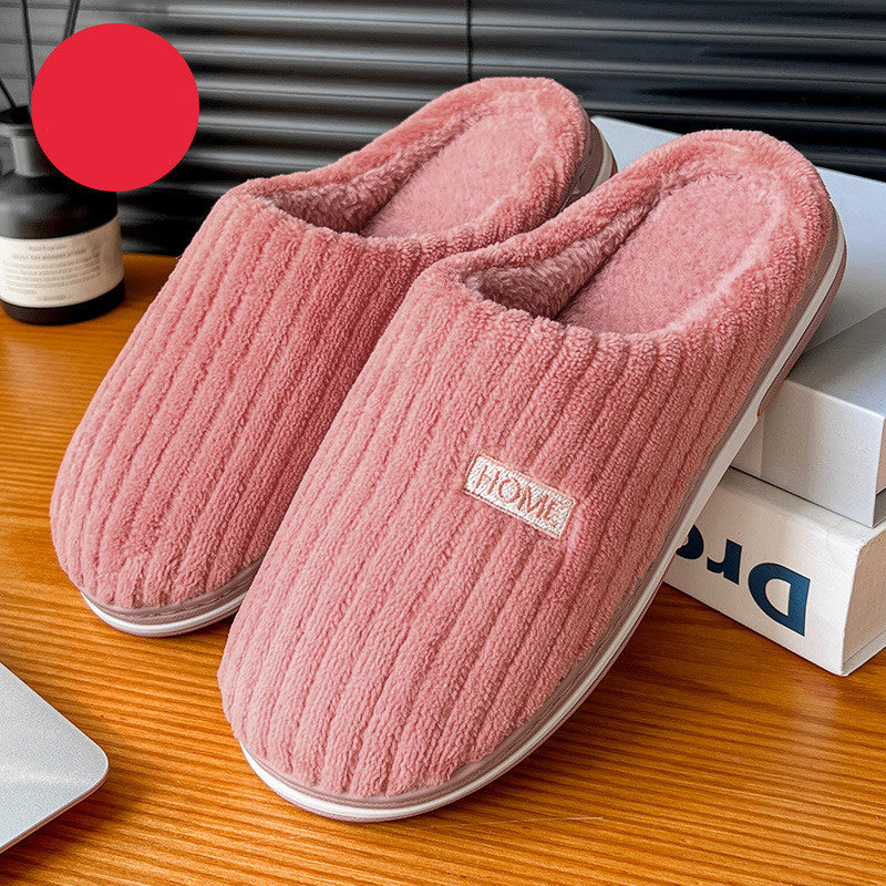 Chaussons peluche fermés rose framboise