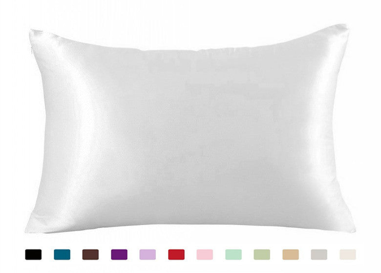 Taie d'oreiller satin blanche