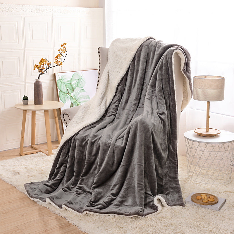 Plaid double face gris perle