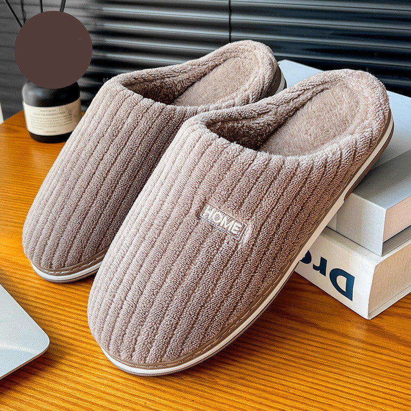 Chaussons peluche fermés taupe
