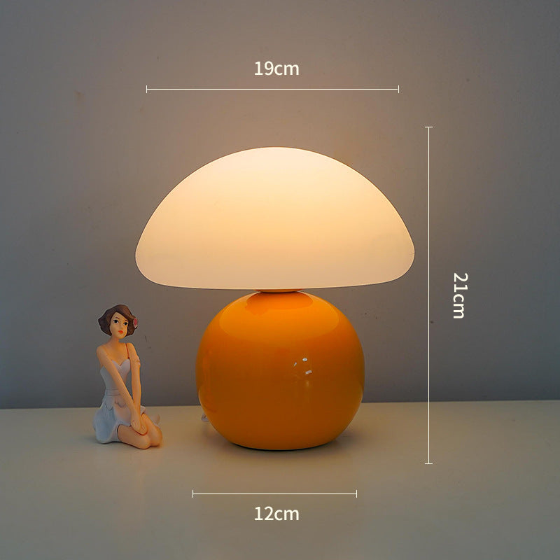 Lampe de chevet champignon céramique pêche